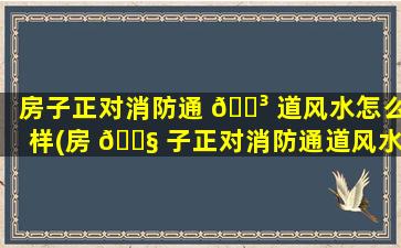 房子正对消防通 🌳 道风水怎么样(房 🐧 子正对消防通道风水怎么样化解)